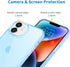 JJGoo Translucent Blue Clear Case for iPhone 14, Soft Shockproof Protective Slim Thin Phone Bumper Cover