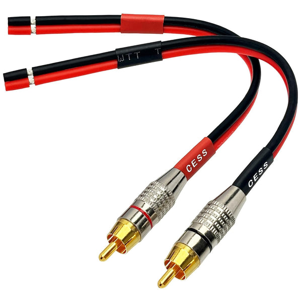 CESS-064-1f 2-Channel Speaker Cables to RCA Plugs Adapter (1 Foot)