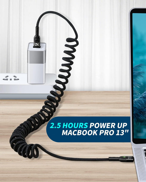 Coiled USB C to Lightning Cable - AICase Type C to Lightning Cable (6ft 36W) Scalable Spring PD Type C Charging Cable