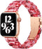 Bestig Compatible with Resin Apple Watch Band 38mm-42mm, Stainless Steel Buckle Waterproof Replacement Strap