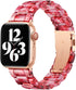 Bestig Compatible with Resin Apple Watch Band 38mm-42mm, Stainless Steel Buckle Waterproof Replacement Strap