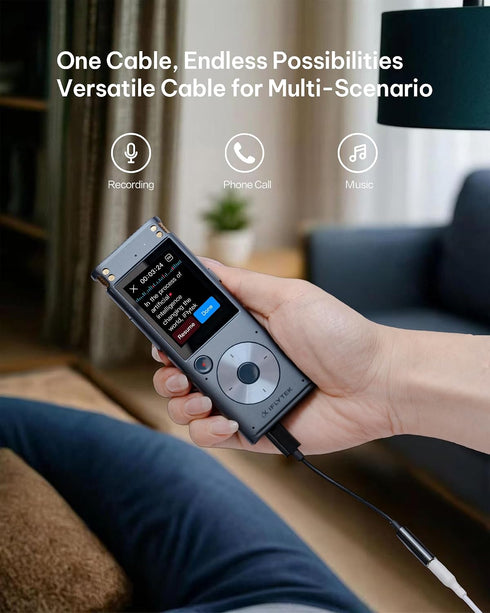 iflytek 3.5mm 5-Language USB-C to Audio Jack Adapter, Tailored Offline Voice Recorder with Playback, Voice to Text