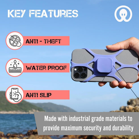 Pulpo Leash Safety Phone Leash, Anti-Drop Smartphone Harness, Anti-Theft Cell Phone Tether with Retractable Fiber Cord