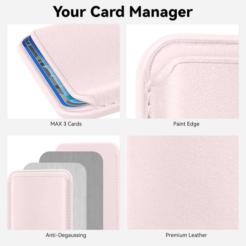 12/13/14/15/16/17 Magnetic Wallet Cell Phone Card Holder for Phone Case, Stronger Magnetic RFID Leather Phone Wallet
