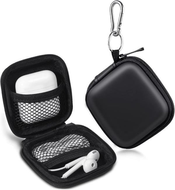 Earbud Case, Cridoz EVA Earphone Holder with Carabiner for Wireless Earbuds, Bluetooth Headset Organizer