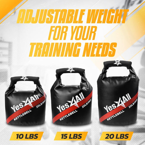 Yes4All Sand Kettlebell, Adjustable Kettlebell Sandbag for Fitness, Heavy Duty Soft Sandbag Weights