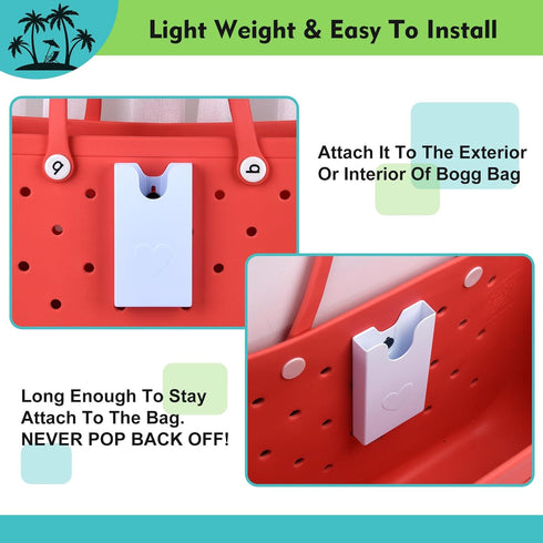 Phone Holder For Bogg Bag, Compatible with Simple Modern Bag & XL/Original Bogg Bag Accessories Insert, Universal ABS Plastic Cell Phone Case Holder Accessories for Bogg Bag Phone Holder White