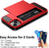 Vofolen iPhone 14 Case Wallet with Credit Card Holder, Red, Anti-Scratch Dual Layer Hybrid Bumper Armor
