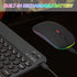 Ultra-Slim Bluetooth Keyboard and Mouse, Portable Mini Wireless Keyboard with 7-Color Backlit for iOS Android Windows