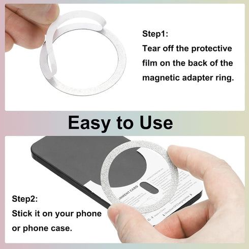 4 uxcell Pcs Magnetic Adapter Ring, Universal Magnetic Wireless Charger Conversion Kit Sparkle Magnetic Metal Ring