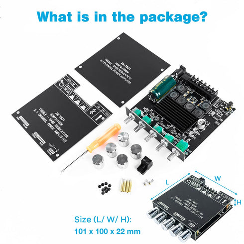 Bluetooth 5.0 50W+50W+100W 2.1 Channel Subwoofer Amplifier Board TPA3116D2 for Home Theater DIY Wireless Speakers
