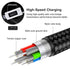 USAMS 2Pack Multi Charging Cable 4FT 4 in 1 Nylon Braided USB Fast Charging for Type C, Micro, and more devices.