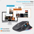 Ergonomic Bluetooth Vertical Wireless Mouse, LED Rechargeable Optical Mice, Dual Mode 1000/1600/2400 DPI, 8 Buttons