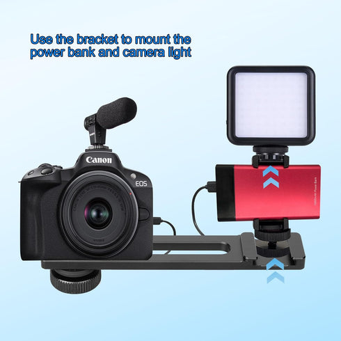 2 Suptig Adjustable Power Bank Holder with Cold Shoe Mount for Camera Rig, Phone Mount.