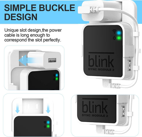 Lingtoolator Mount Bracket Holder for Blink Sync Module 2, White, Easy to Move for Blink Outdoor Indoor Camera Security