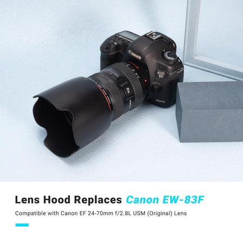 Camera Lens Hood Shade for Canon EF 24-70mm f/2.8L USM, Replaces Canon EW-83F, Compatible with 77mm