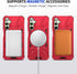 Red Galaxy A15 5G Phone Case: Dual Layer Heavy Duty Protection, Screen Protector, 360° Ring Holder, Camera Lens