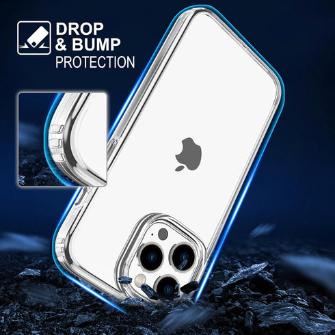 TENOC Clear Case Compatible with iPhone 12 Pro Max, Non-Yellowing Protective Bumper Hard Back Cover for 6.7 Inch