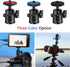 Universal 1/4" Swivel Mini Ball Head Screw Tripod Mount with Hot Shoe Mount, 360° Panoramic Rotating Base Adapter