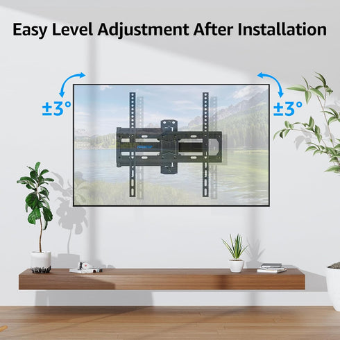 MOUNTUP TV Wall Mount, Single Stud Swivel Tilt Full Motion for Most 26-55 Inch Flat Screen/Curved TVs, Universal