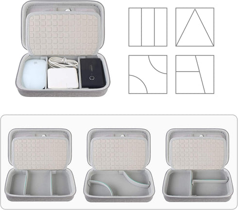 Canboc Hard Electronic Organizer Travel Case - Electronics Accessories Cable Gadget Wire Storage Bag Double Layer