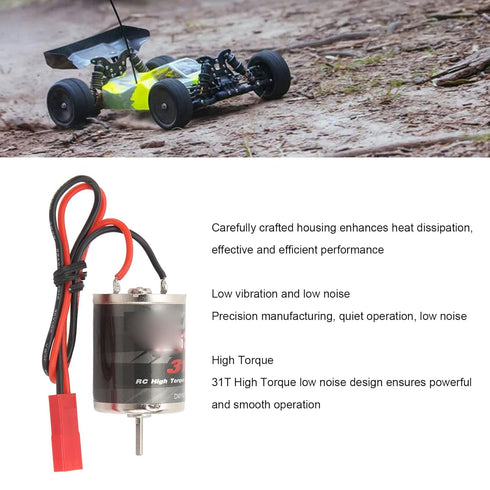 370 31T 30000 RC Electric Motor, High Torque Brushed Motor RPM Non Load Speed RC Electric Motor for RC Boat Airplane
