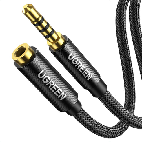 UGREEN Headphone Extension Cable - 4 Pole TRRS 3.5mm Male to Female Stereo Audio Cable, Gold Plated, 3.3FT