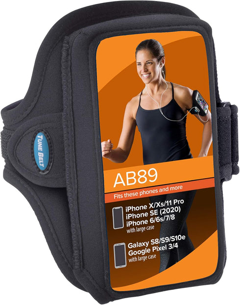 Tune Belt AB89 Running Armband Phone Holder for iPhone 11 Pro, SE 2022/2020, X/XS - Water Resistant