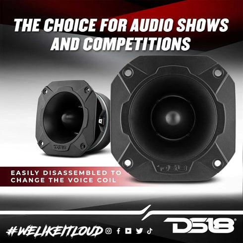 DS18 PRO-TWX3 4" Super Bullet Tweeter, 480 Watts, 1.5" Aluminum, 4-Ohm Vc - Best in Car Audio Market (1 Speaker)