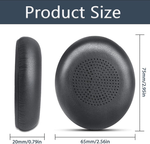 Replacement Ear Pads Compatible with Jabra Evolve2 65 MS/65 UC, Cushions for Evolve2 40 UC/MS, Black