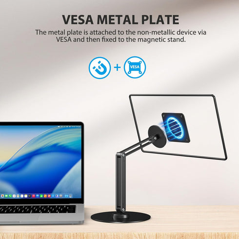 UPERFECT 1018.5 7575mm 360 4.4 lbs, Portable Magnetic VESA Stand, All-Aluminum Adjustable Arm for Devices, VESA