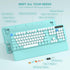 SABLUTE 2.4GHz Wireless Keyboard, Round Keycaps, Retro Typewriter Keyboard with Detachable Wrist Rest, Sleep Mode