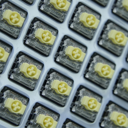 GATERON KS-33 Low Profile Banana Keyboard Switches, Tactile 65gf 3 Pin RGB LED, 35PCS Factory Pre-lubed