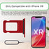 Red SIM Card Slot Replacement for iPhone XR, Single SIM Version Card Tray Holder Adapter with Waterproof Rubber Ring