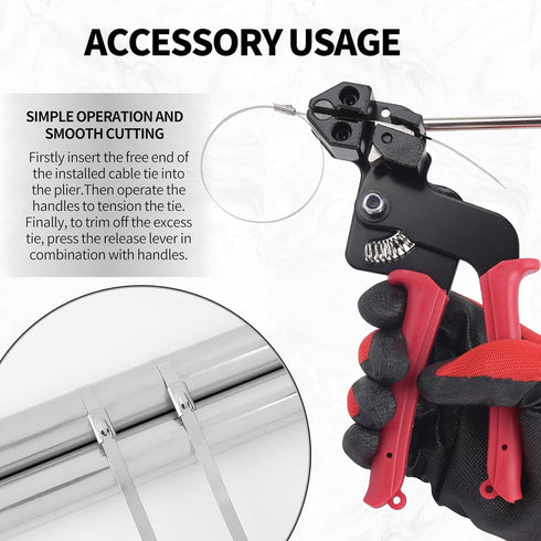 Huiyangteng 100 11.8 inch (200LBS) Metal Zip Ties Heavy Duty Outdoor,Metal Zip Tie Tool with Pcs Stainless Steel Zip