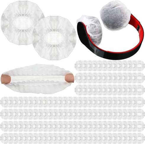Hoteam 500 Pcs Disposable Headphone Covers, Non-Woven Sanitary Headphone Hygiene Covers for Over-Ear