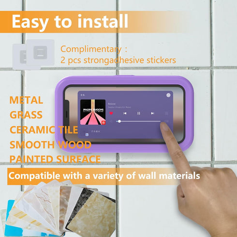 Waterproof Shower Phone Holder, 360° Rotation Shower Case, Angle Adjustable, Anti-Fog High Sensitivity, Compatible with