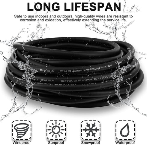 M12 Sensor Connector Aviation Cable, Male 8 pin Straight 6.5Ft/2M Waterproof Electrical Cable
