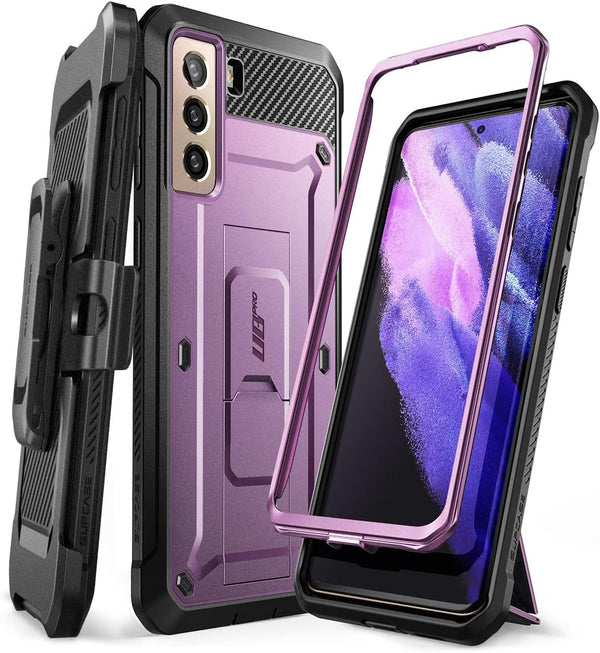 SUPCASE Galaxy S21+ Plus Case, Violte, Built-in Front Frame & Belt-Clip, Military-Grade Protection, Full-Body Rugged