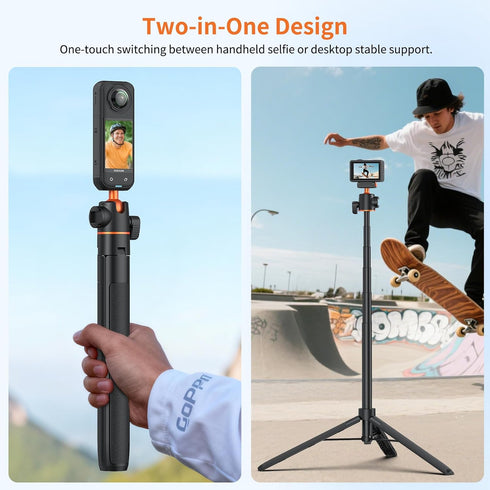 VRIG Select 55" Action6 Adapter,360 Action6/Osmo VRIG OSMO Tripod Stand with Magnetic Quick Release Rotation Selfie