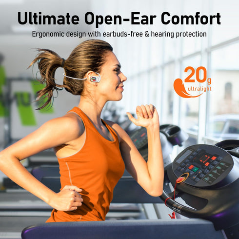 OpenComfy CF201 Next-Gen Running Headphones, Bluetooth Wireless Open Ear for Sports Gym Workout, Ultra Comfort &