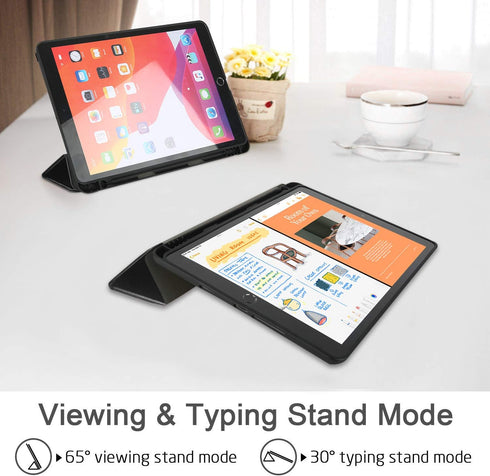 Hi Space Case for iPad 9th 8th 7th Generation, Shockproof Smart Cover with Pencil Holder, Auto Sleep Wake