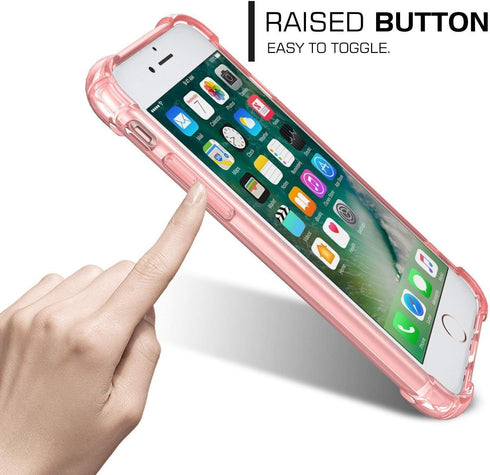 ORIbox Case Compatible with iPhone SE 2022/2020 , Compatible with iPhone 8/7 Case, with 4 Corners Shockproof Protection, Pink