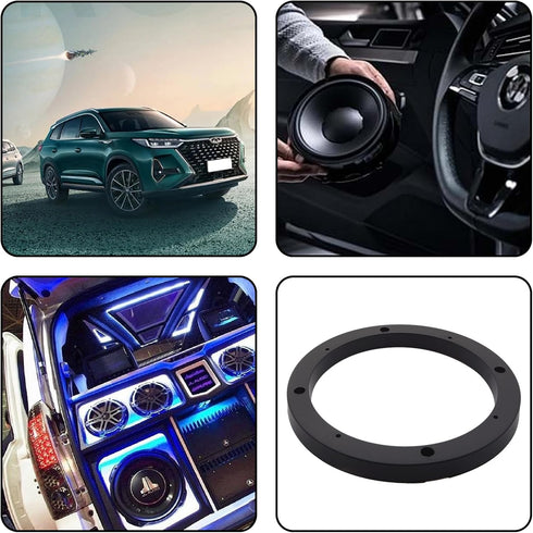 Saim 6.5" Dia Universal Black Plastic Speaker Spacer Adaptor Ring, Mounting Bracket for Car Stereo Speakers