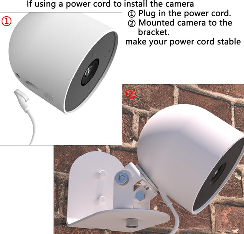 Metal Wall Mount for Google Nest Cam Outdoor Battery 2nd Generation, Anti-Drop, Pack of 2