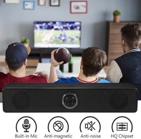 HOMSFOU 2.0 Setup Sound Bar Home Soundbar System Stereo Desktop Speaker for Tv Pc Mobile Devices Compact Sound Bar