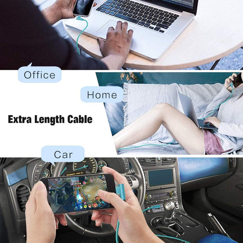 iPhone Charger 90 Degree 3 Pack 6FT Lightning Cord - Nylon Braided Fast Charging for iPhone 12/11/XS/XR.