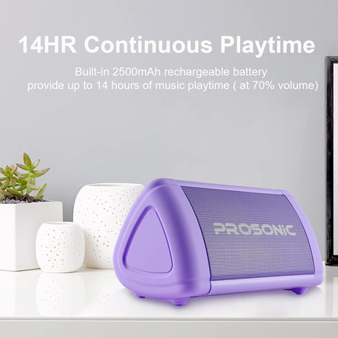 Prosonic BT3 Portable Wireless Bluetooth Speaker with 10W Stereo Sound, Bass Boost, Bluetooth 5.0, IPX5, Indoor &