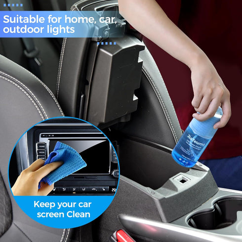 Non-Drip Touchscreen TV Screen Cleaner Spray with Wipe Cloth for LCD LED Dis, Laptop, Phone, Tablet (200 ml/6.7oz)