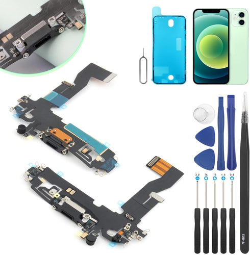 Dock Connector for iPhone 12 Pro Charging Port Replacement, USB Charger Board Flex Cable Parts with Tools